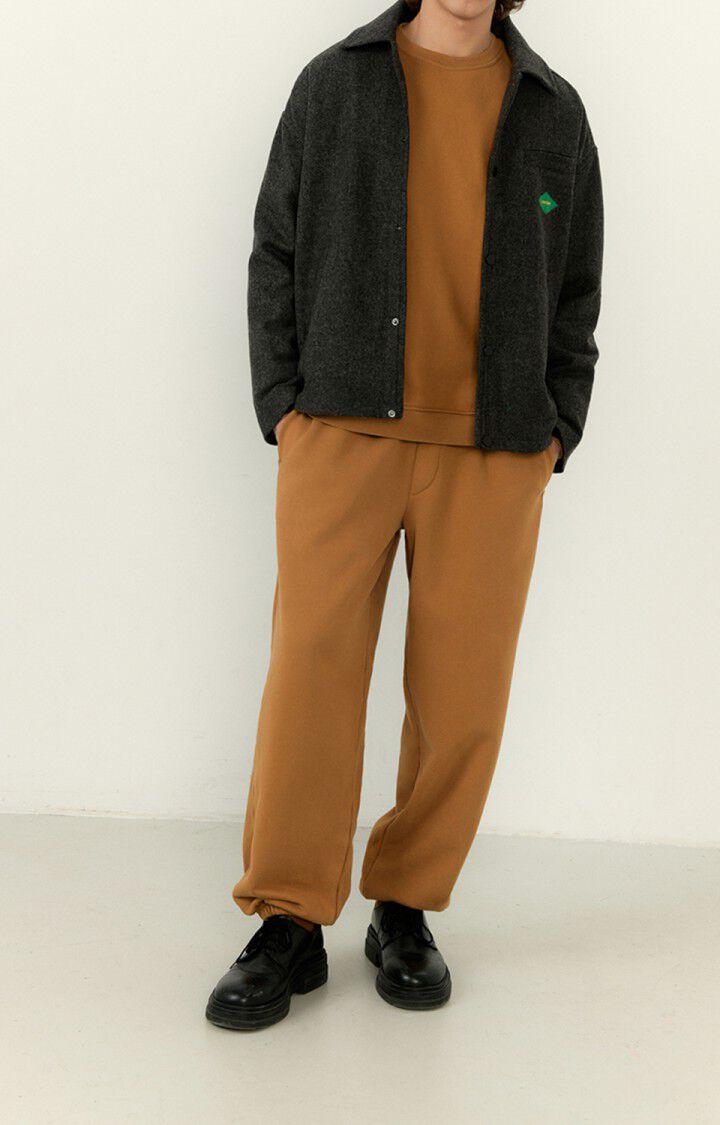 American Vintage Sweat Homme Yuncastle - ANTILOPE Manches Longues Marron - H22