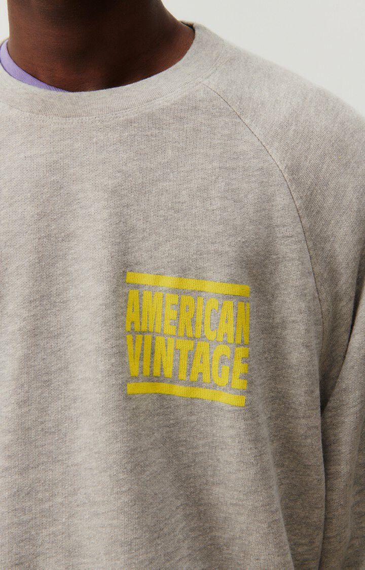 American Vintage Sweat Homme Zofbay - GRIS CHINE 78 Manches Longues Gris - E25