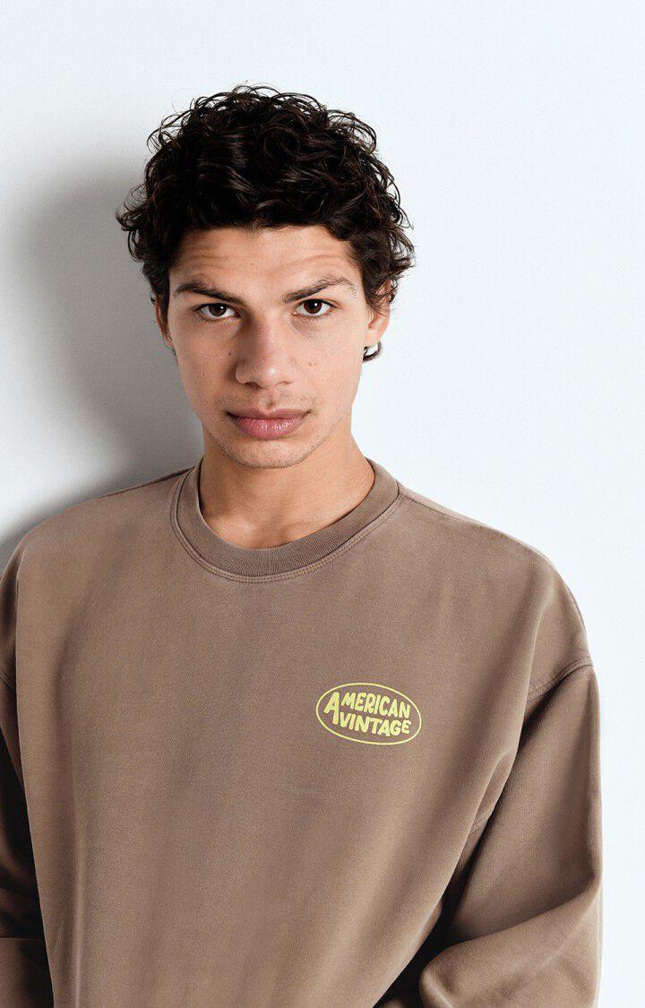 American Vintage Sweat Homme Zoky - BELETTE VINTAGE 57 Manches Longues Marron - H24