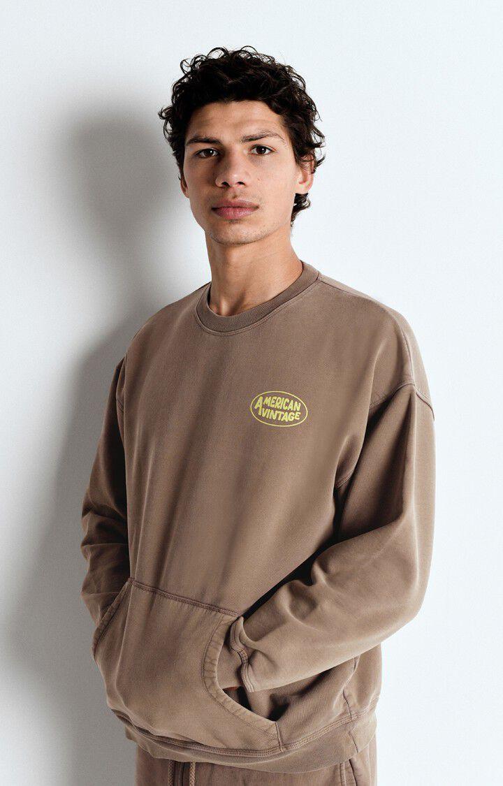 american vintage Sweat homme Zoky - BELETTE VINTAGE 57 Manches longues Marron - H24