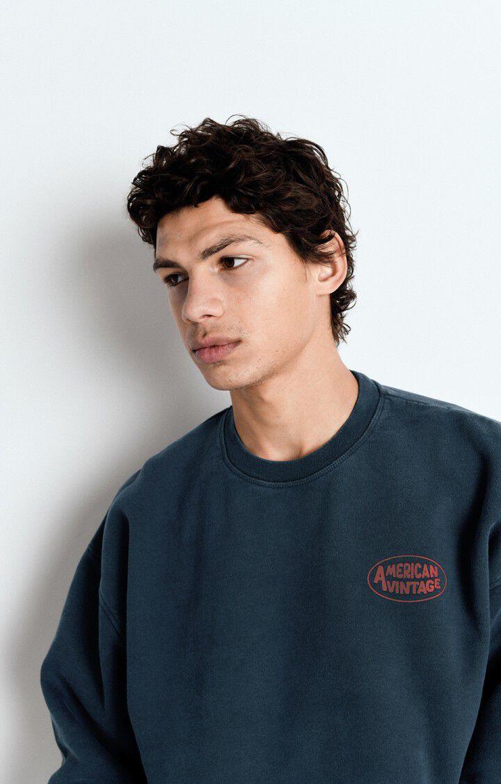 American Vintage Sweat Homme Zoky - COSMOS VINTAGE 57 Manches Longues Bleu - E25