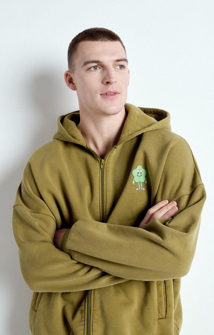 american vintage Sweat homme Zoky - JUNGLE VINTAGE 52 Manches longues Vert - E25