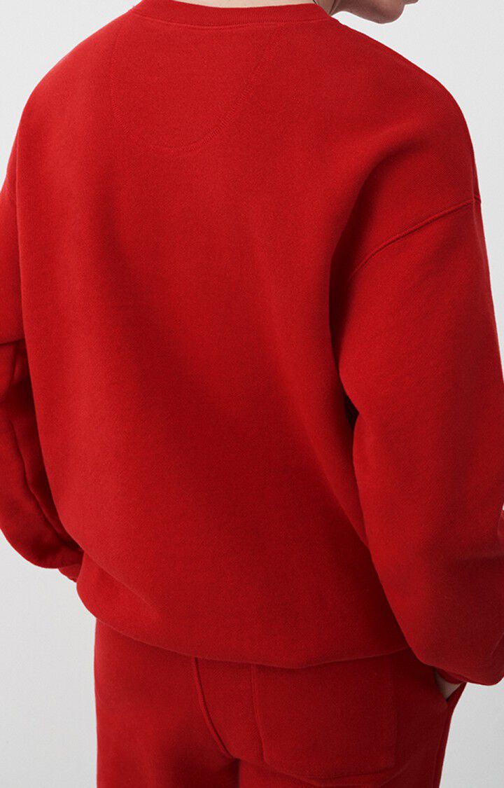 American Vintage Sweat Homme Zutabay - COQUELICOT Manches Longues Rouge - E22