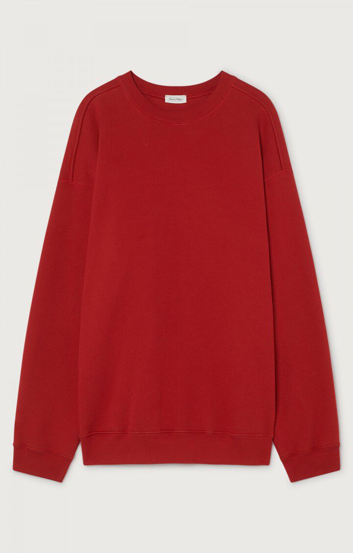 American Vintage Sweat Homme Zutabay - COQUELICOT Manches Longues Rouge - E22