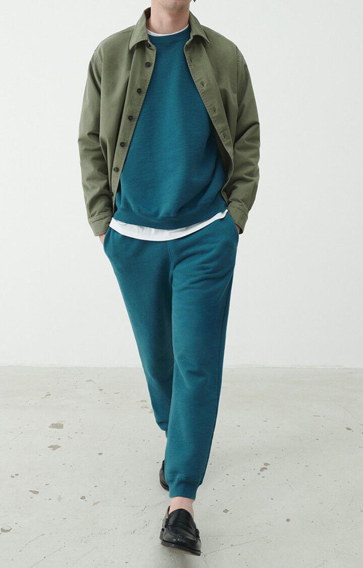 American Vintage Sweat Homme Zutabay - GALAXIE Manches Longues Bleu - E22