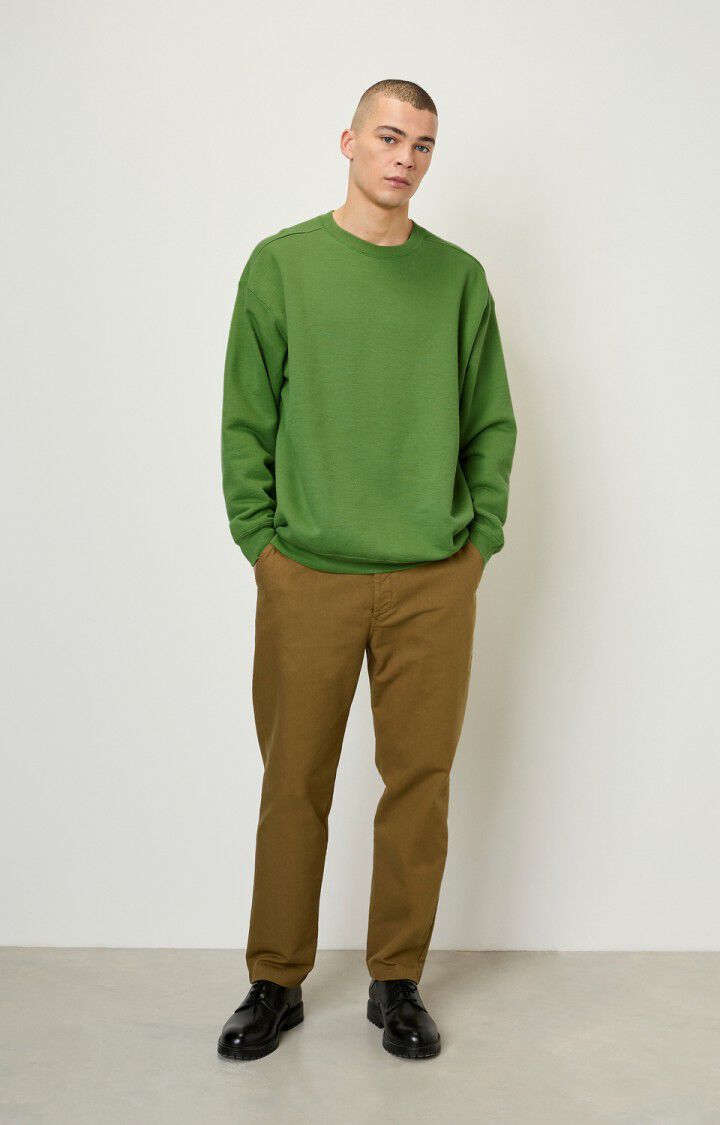 American Vintage Sweat Homme Zutabay - JUNGLE Manches Longues Vert - E22