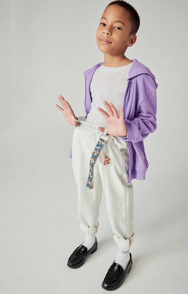 American Vintage Sweat Zippé Enfant Sonoma - VIOLETTE VINTAGE 34 Manches Longues Violet - E23B