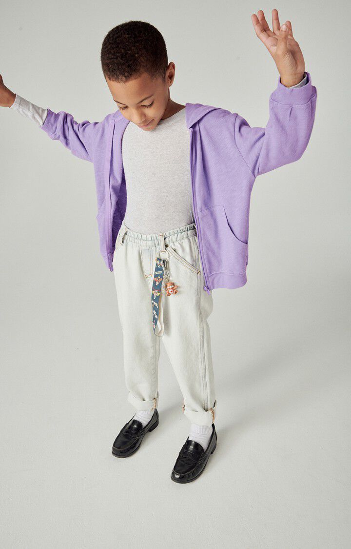american vintage Sweat zippé enfant Sonoma - VIOLETTE VINTAGE 34 Manches longues Violet - E23B