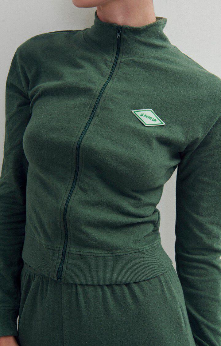 American Vintage Sweat Zippé Femme Rakabay - AMAZONIE 58 Manches Longues Vert - H23