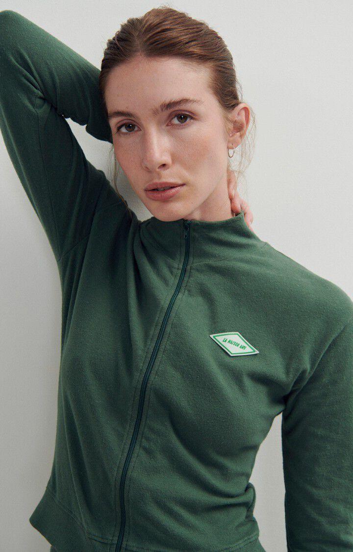 american vintage Sweat zippé femme Rakabay - AMAZONIE 58 Manches longues Vert - H23