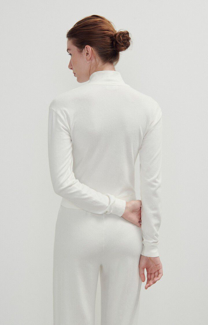 American Vintage Sweat Zippé Femme Rakabay - BLANC 58 Manches Longues Blanc - H23