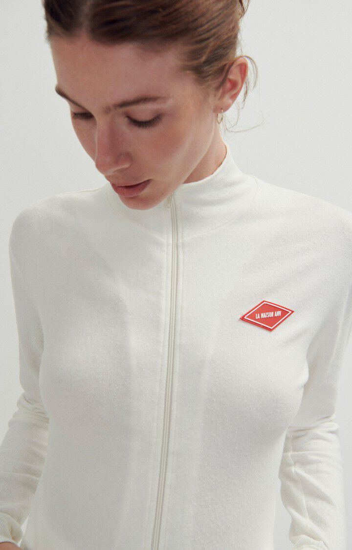 American Vintage Sweat Zippé Femme Rakabay - BLANC 58 Manches Longues Blanc - H23