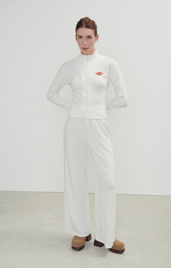 American Vintage Sweat Zippé Femme Rakabay - BLANC 58 Manches Longues Blanc - H23