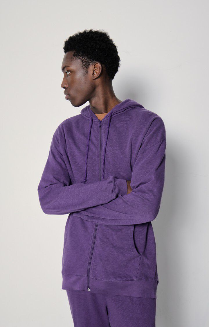 american vintage Sweat zippé homme Sonoma - MURIER VINTAGE 58 Manches longues Violet - E23