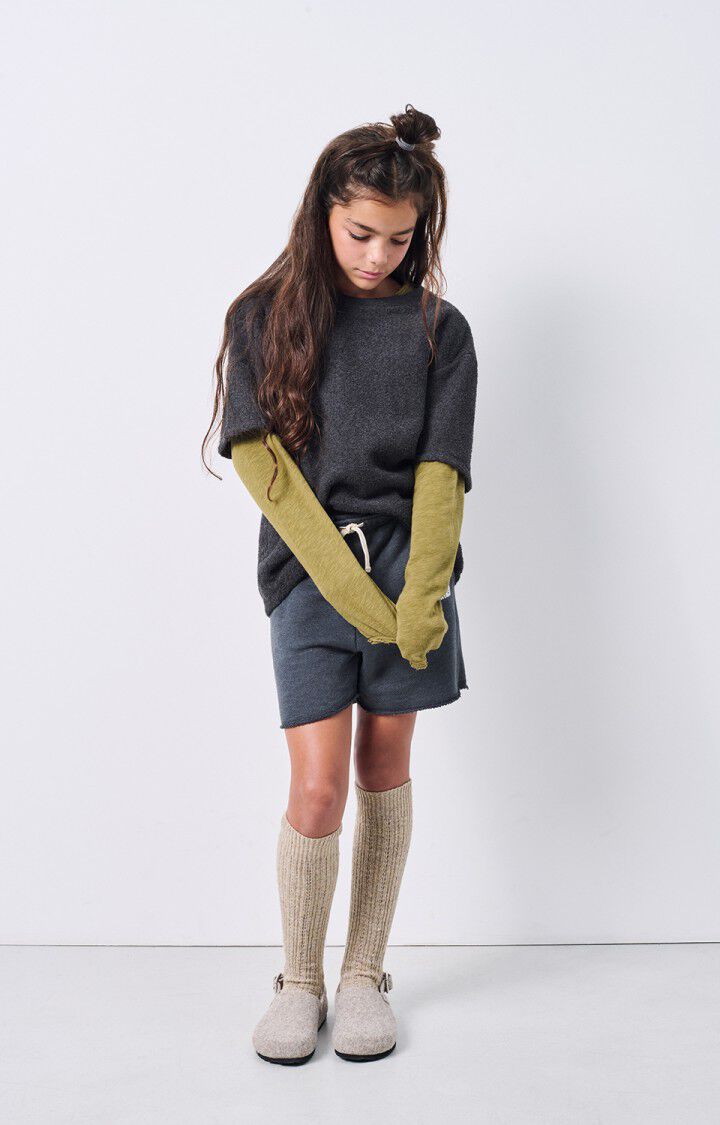 American Vintage T-shirt Enfant Bobypark - ANTHRACITE CHINE 13 Manches Courtes Gris - H24