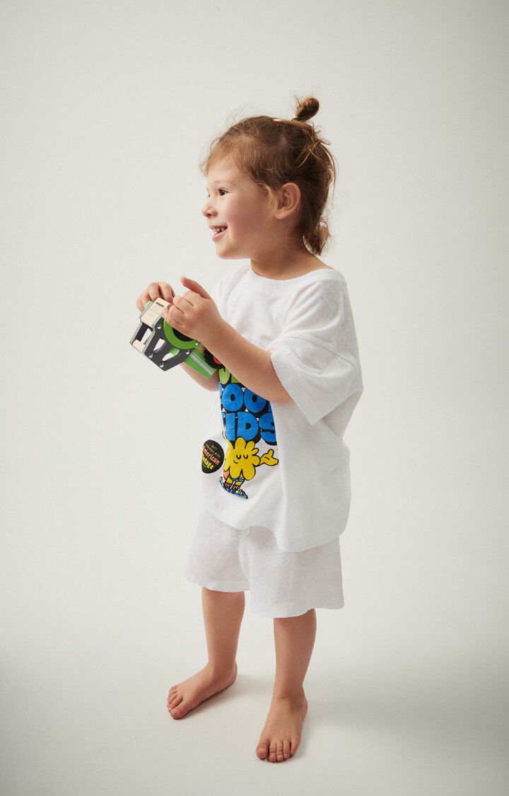 american vintage T-shirt enfant Byptow - BLANC 12 Manches courtes Blanc - E24