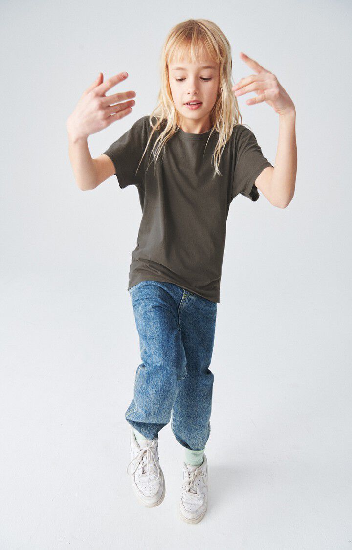 american vintage T-shirt enfant Devon - ARDOISE VINTAGE 11 Manches courtes Gris - E24