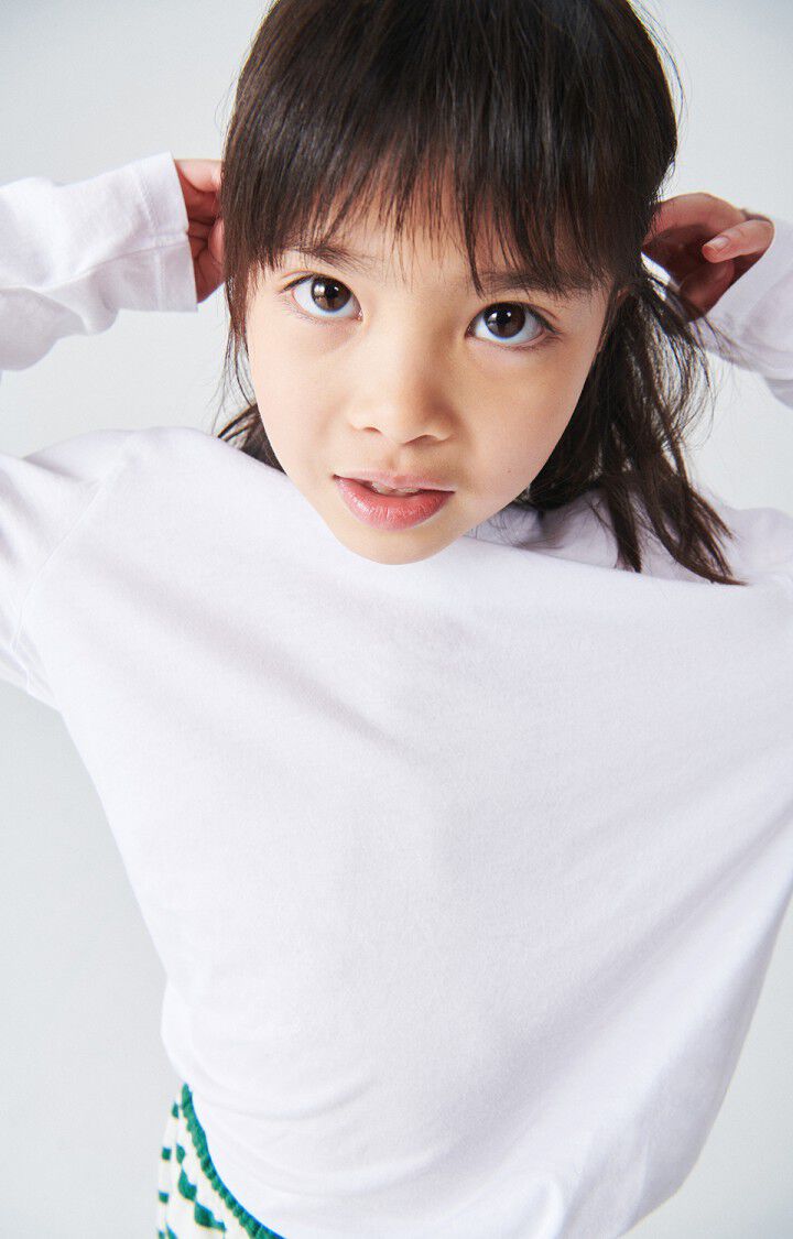 American Vintage T-shirt Enfant Devon - BLANC 40 Manches Longues Blanc - E24