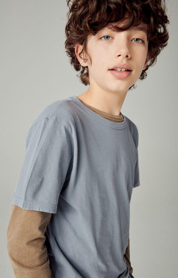 american vintage T-shirt enfant Devon - BLEU GRIS VINTAGE 11 Manches courtes Bleu - E24