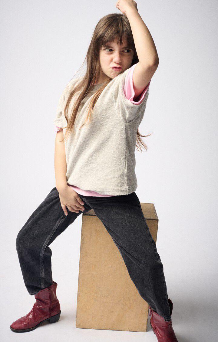 American Vintage T-shirt Enfant Dytown - GRIS CHINE 13 Manches Courtes Gris - E25