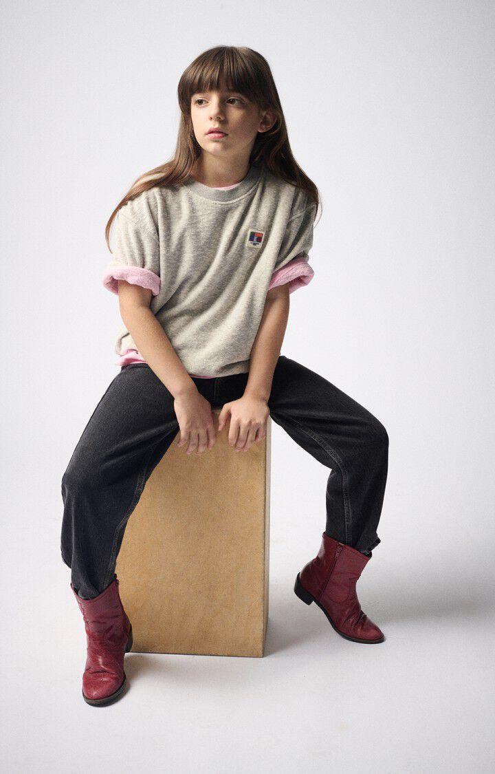 american vintage T-shirt enfant Dytown - GRIS CHINE 13 Manches courtes Gris - E25