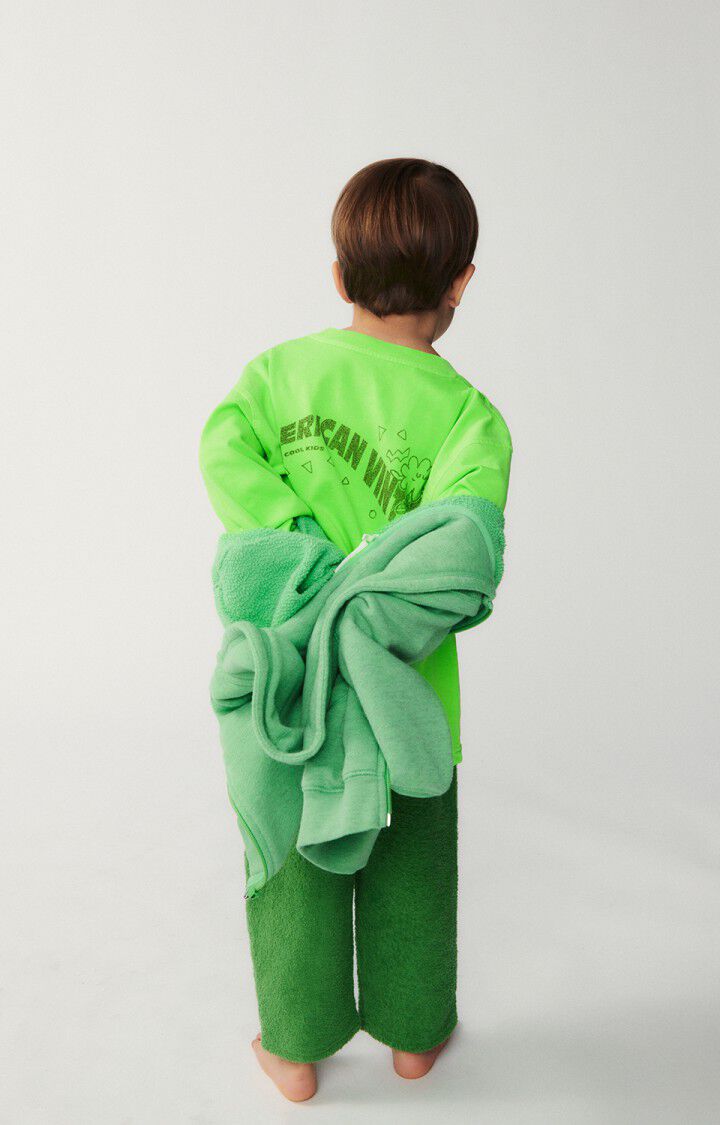 American Vintage T-shirt Enfant Fizvalley - ABSINTHE FLUO 33 Manches Longues Vert - E24