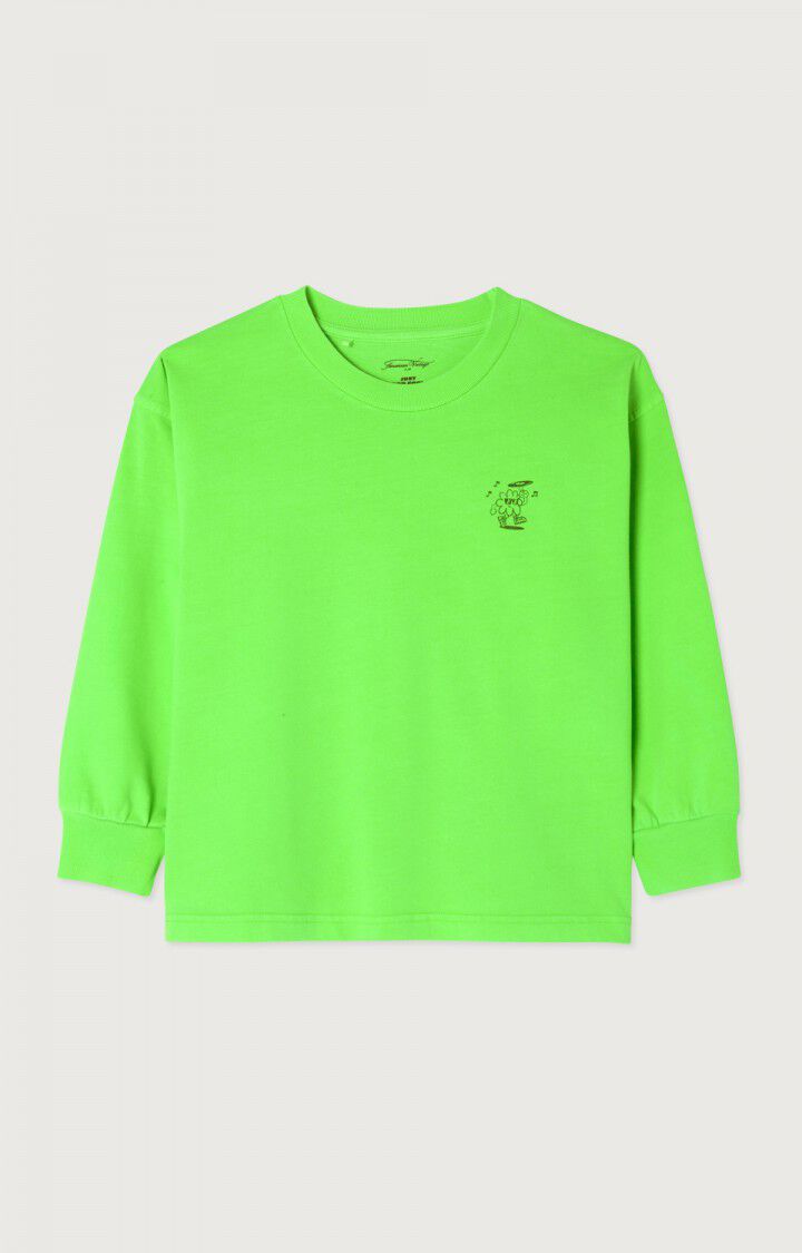 American Vintage T-shirt Enfant Fizvalley - ABSINTHE FLUO 33 Manches Longues Vert - E24