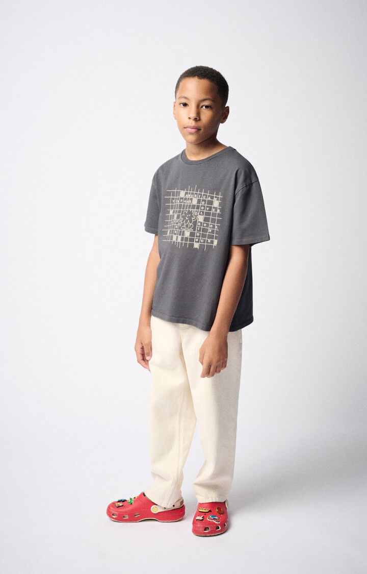 American Vintage T-shirt Enfant Fizvalley - ACIER VINTAGE 12 Manches Courtes Gris - E25