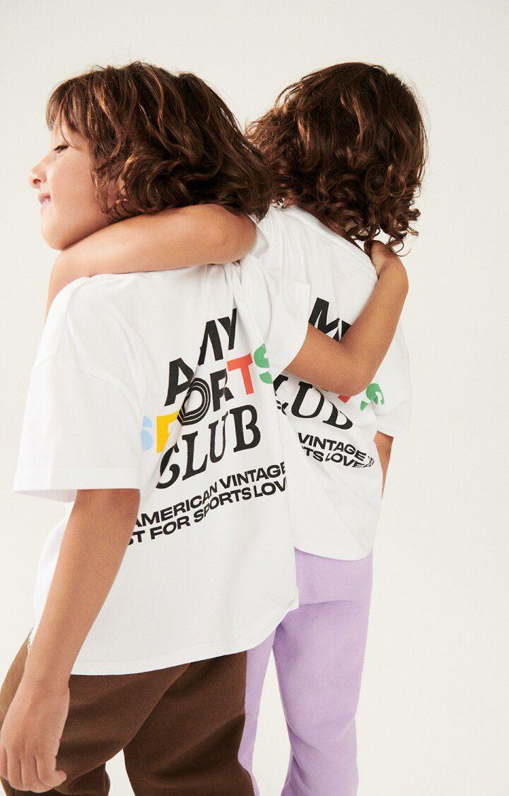 American Vintage T-shirt Enfant Fizvalley "AMV SPORTS CLUB" - BLANC MULTICOLORE 12 Manches Courtes Blanc - H24