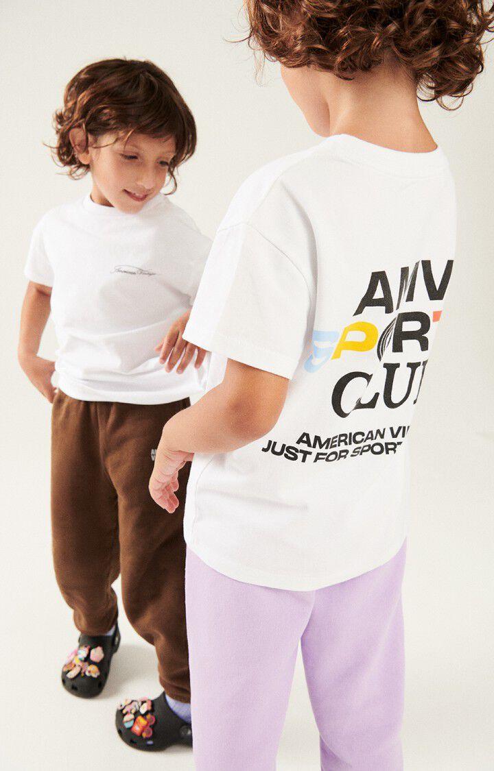 American Vintage T-shirt Enfant Fizvalley "AMV SPORTS CLUB" - BLANC MULTICOLORE 12 Manches Courtes Blanc - H24