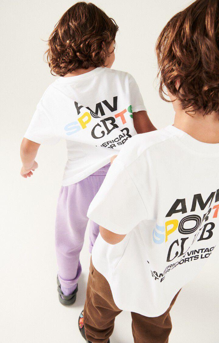 American Vintage T-shirt Enfant Fizvalley "AMV SPORTS CLUB" - BLANC MULTICOLORE 12 Manches Courtes Blanc - H24