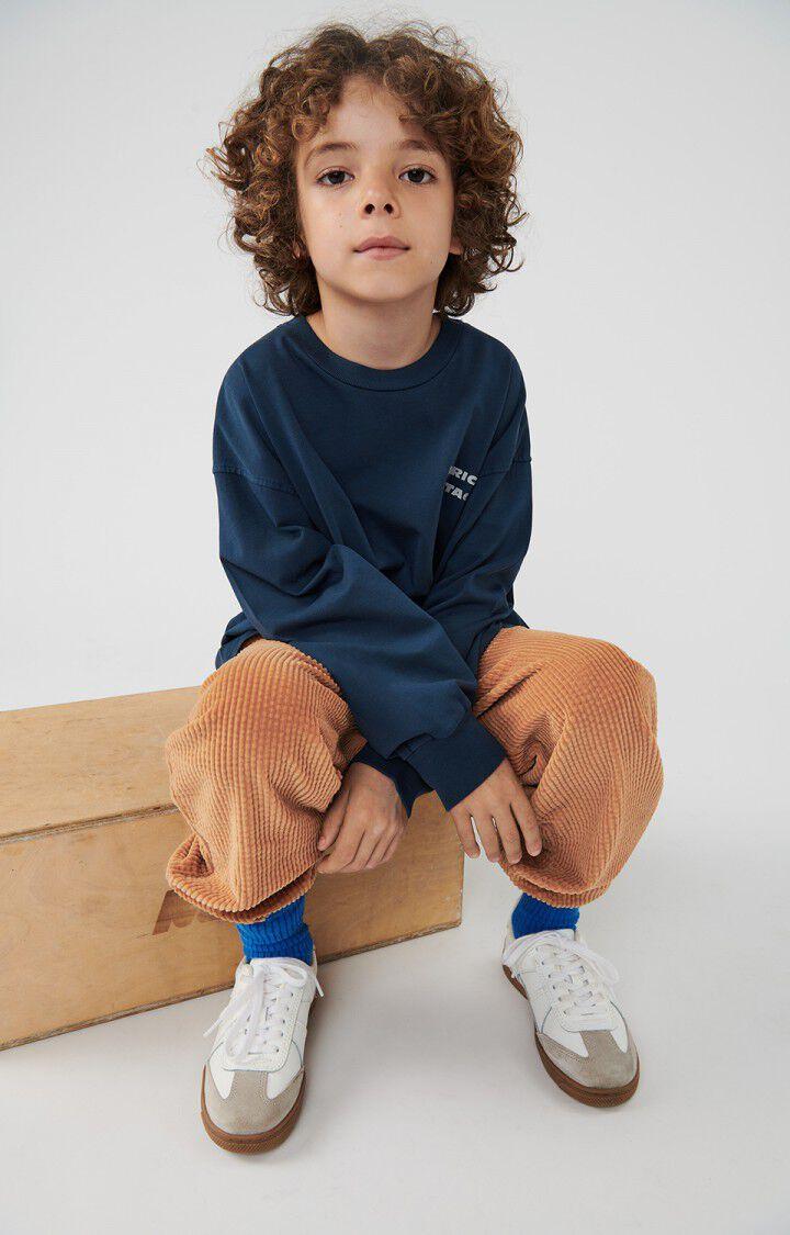 American Vintage T-shirt Enfant Fizvalley - ASTRE VINTAGE 33 Manches Longues Bleu - E25