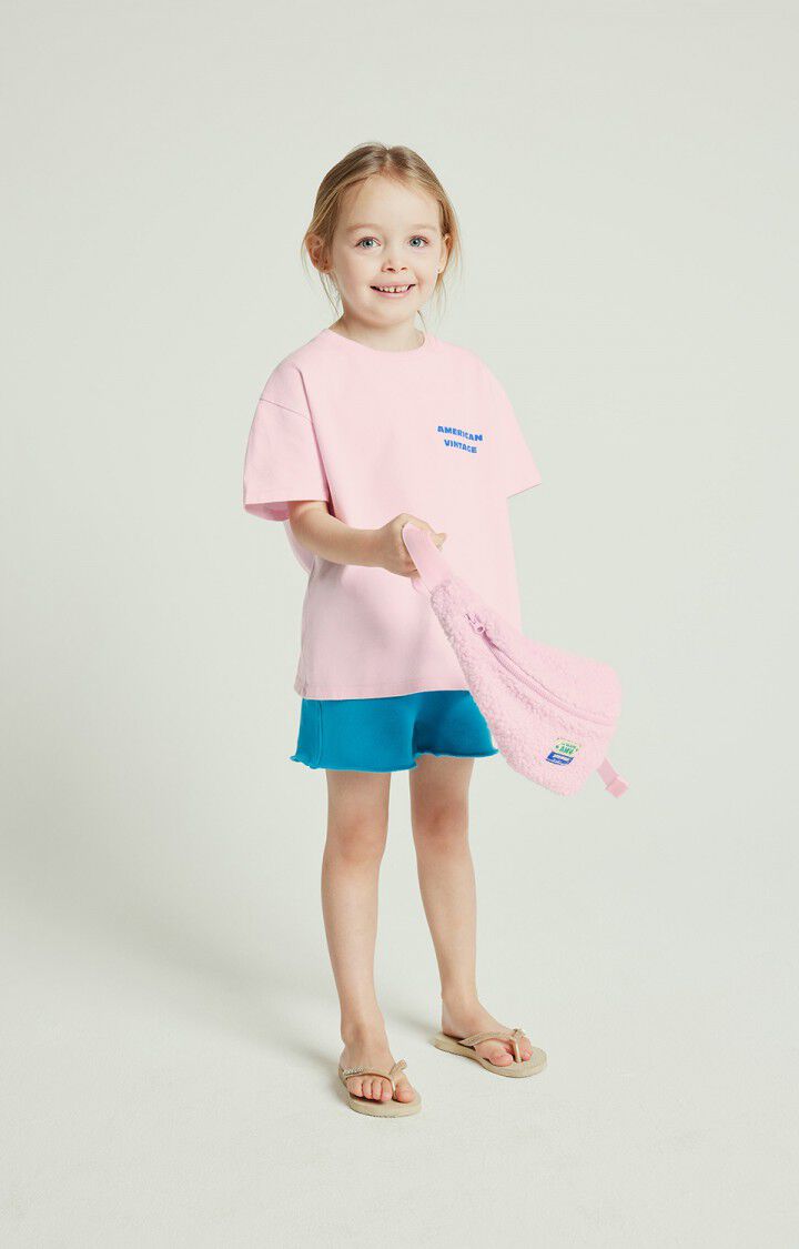 American Vintage T-shirt Enfant Fizvalley - BABY PINK VINTAGE 12 Manches Courtes Rose - E25