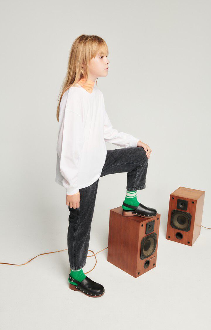 american vintage T-shirt enfant Fizvalley - BLANC 33 Manches longues Blanc - E25