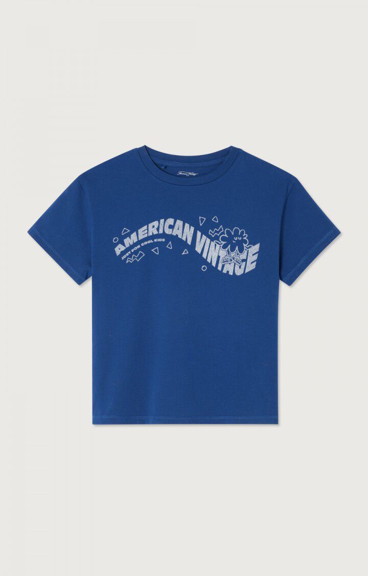 American Vintage T-shirt Enfant Fizvalley - BLEU ROI VINTAGE 12 Manches Courtes Bleu - E24