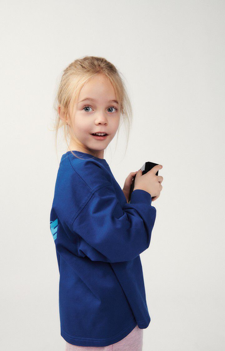 American Vintage T-shirt Enfant Fizvalley - BLEU ROI VINTAGE 33 Manches Longues Bleu - E24