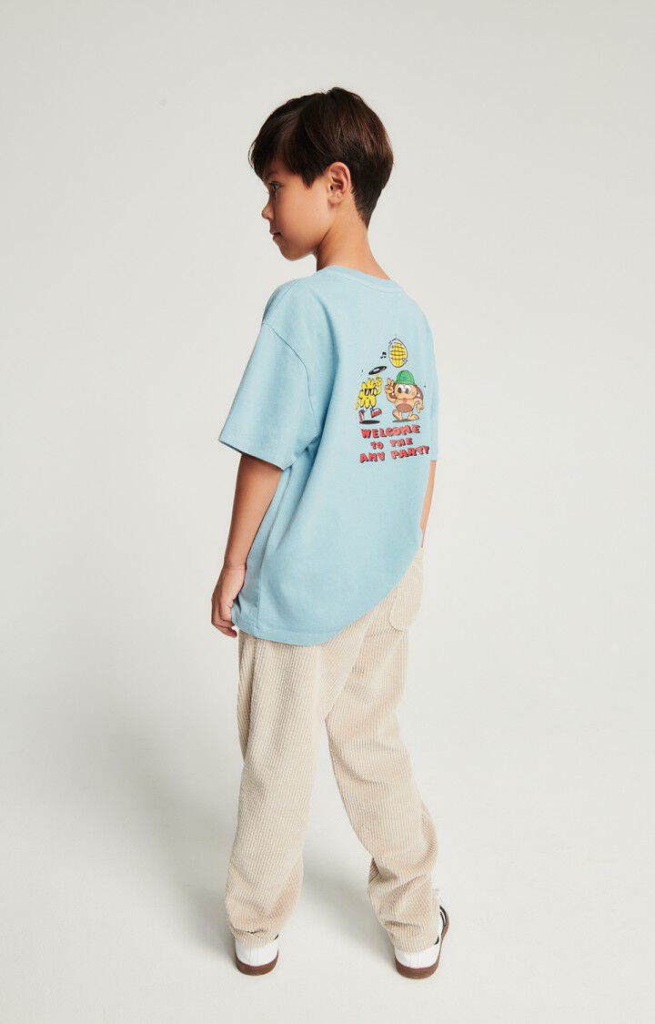 American Vintage T-shirt Enfant Fizvalley - BRUINE VINTAGE 12 Manches Courtes Bleu - H23