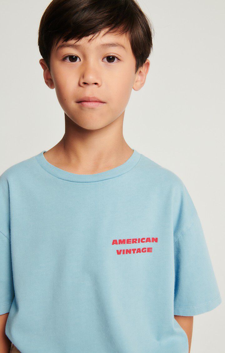 American Vintage T-shirt Enfant Fizvalley - BRUINE VINTAGE 12 Manches Courtes Bleu - H23