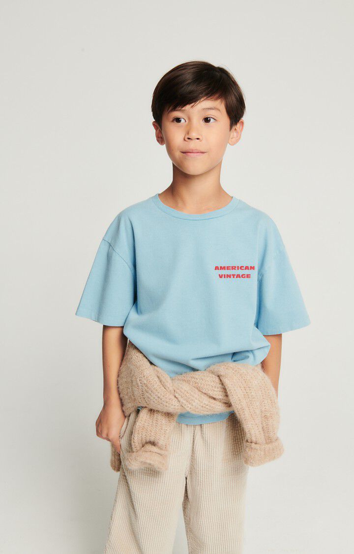 american vintage T-shirt enfant Fizvalley - BRUINE VINTAGE 12 Manches courtes Bleu - H23