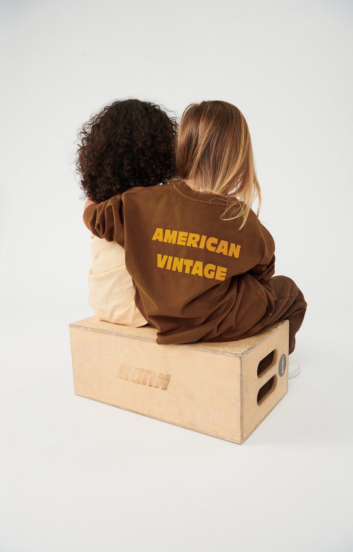 American Vintage T-shirt Enfant Fizvalley - BRUNETTE VINTAGE 33 Manches Longues Marron - H24