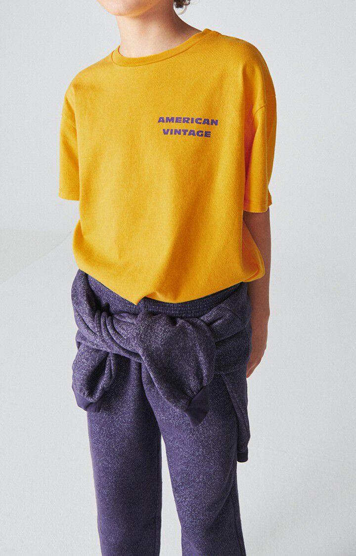 american vintage T-shirt enfant Fizvalley - CANARI VINTAGE 12 Manches courtes Jaune - E23