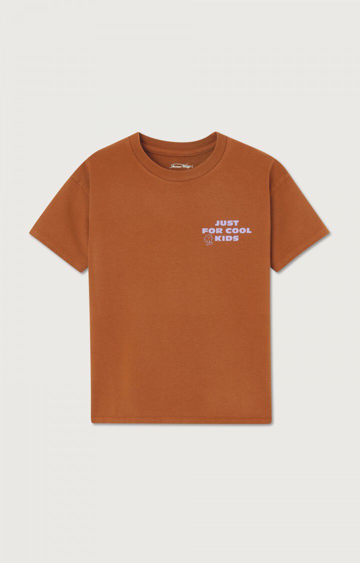 american vintage T-Shirt enfant Fizvalley - CEPES VINTAGE Manches courtes Marron - H22B
