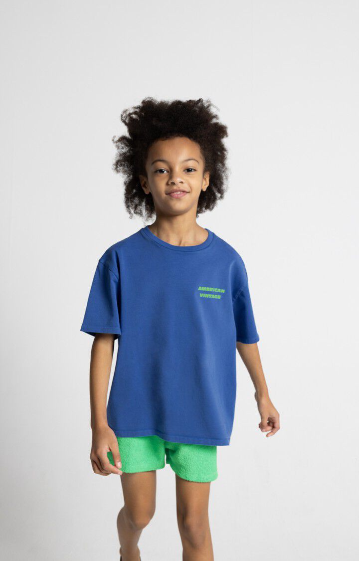American Vintage T-shirt Enfant Fizvalley - COBALT VINTAGE 12 Manches Courtes Bleu - E25