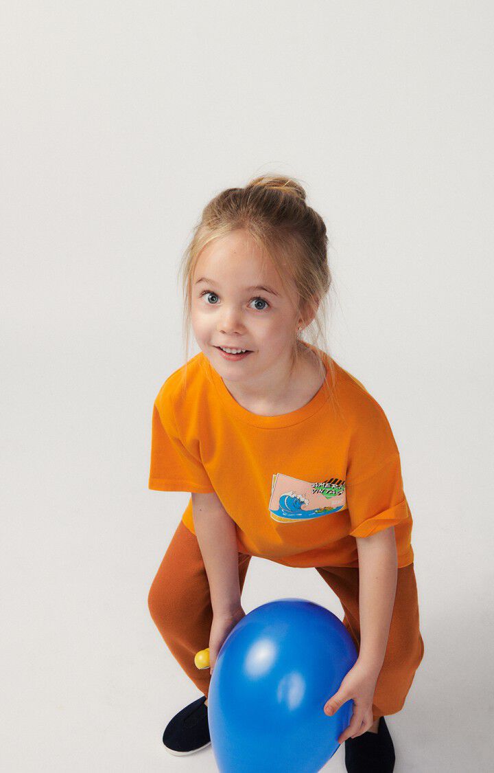 American Vintage T-shirt Enfant Fizvalley - COING VINTAGE 12 Manches Courtes Orange - E24