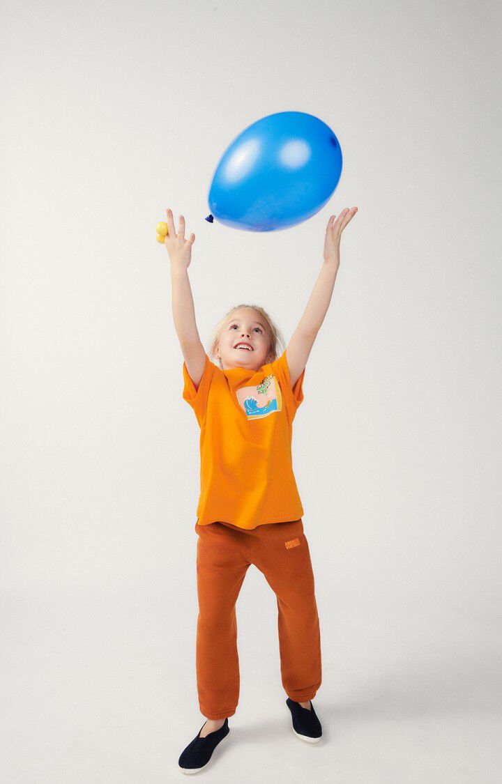 american vintage T-shirt enfant Fizvalley - COING VINTAGE 12 Manches courtes Orange - E24