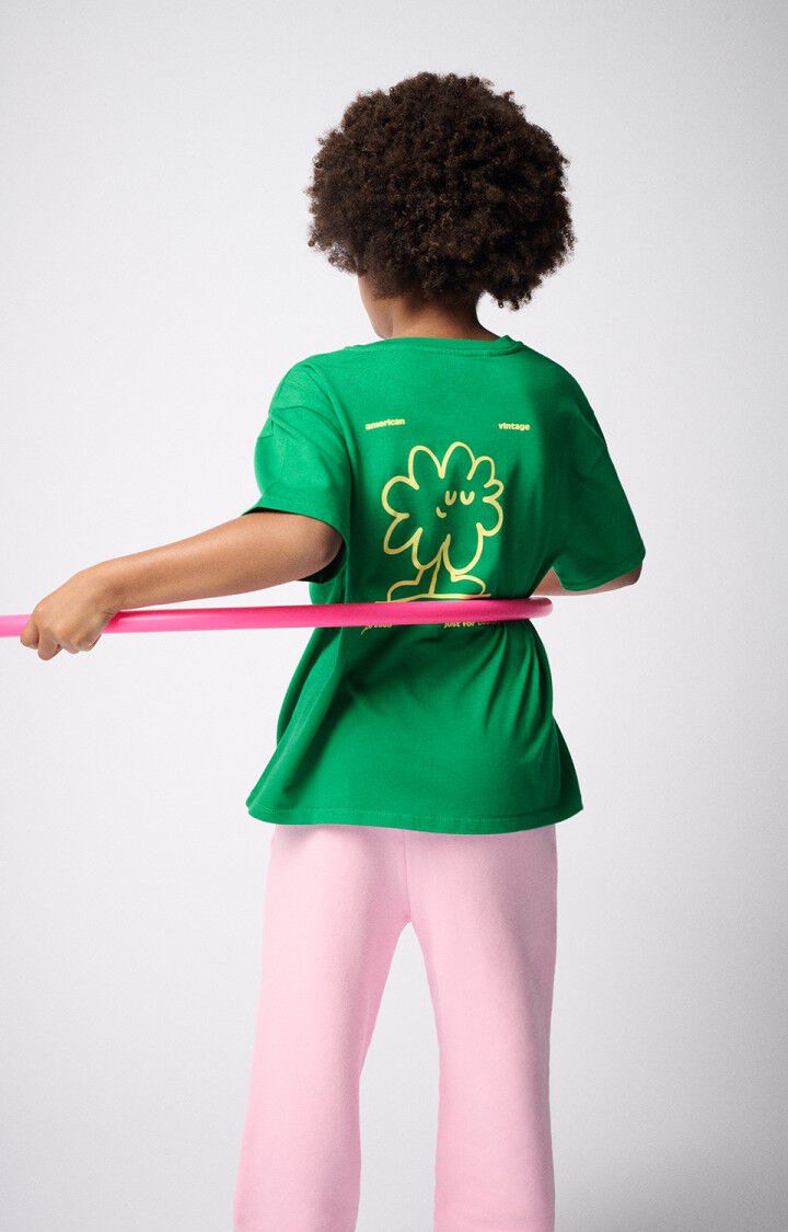 American Vintage T-shirt Enfant Fizvalley - CRESSON VINTAGE 12 Manches Courtes Vert - E25