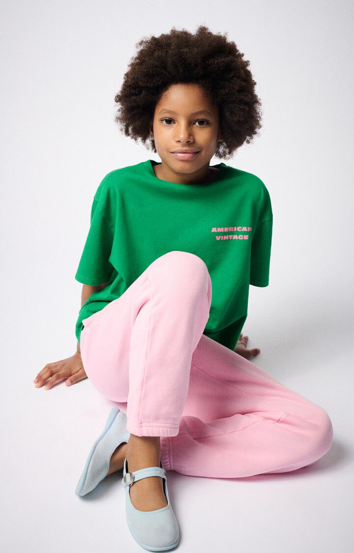 American Vintage T-shirt Enfant Fizvalley - CRESSON VINTAGE 12 Manches Courtes Vert - E25