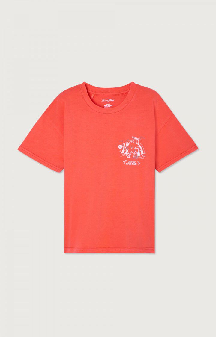 american vintage T-shirt enfant Fizvalley - ECARLATE VINTAGE 12 Manches courtes Rouge - E23