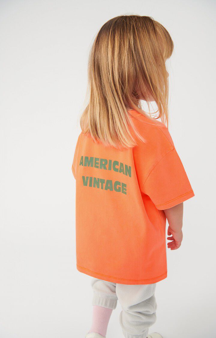 American Vintage T-shirt Enfant Fizvalley - FEU FLUO 12 Manches Courtes Orange - E25