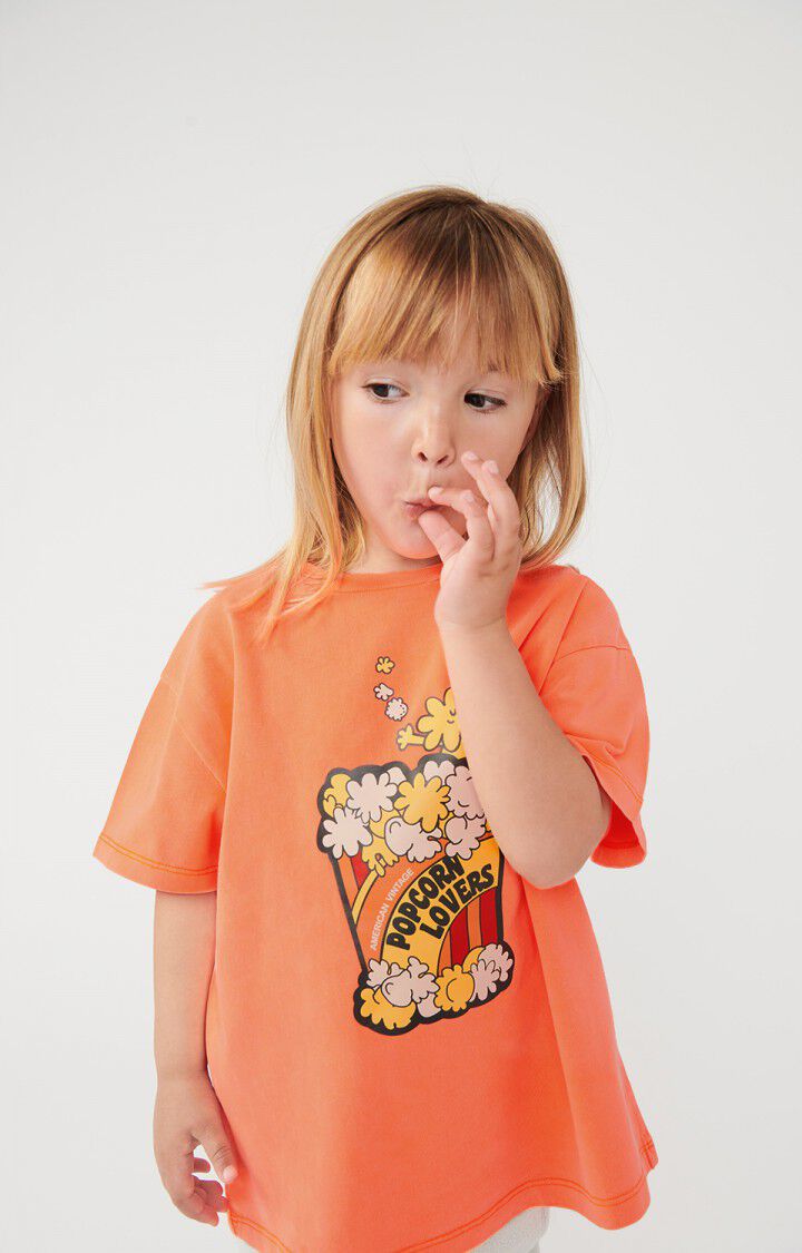 American Vintage T-shirt Enfant Fizvalley - FEU FLUO 12 Manches Courtes Orange - E25